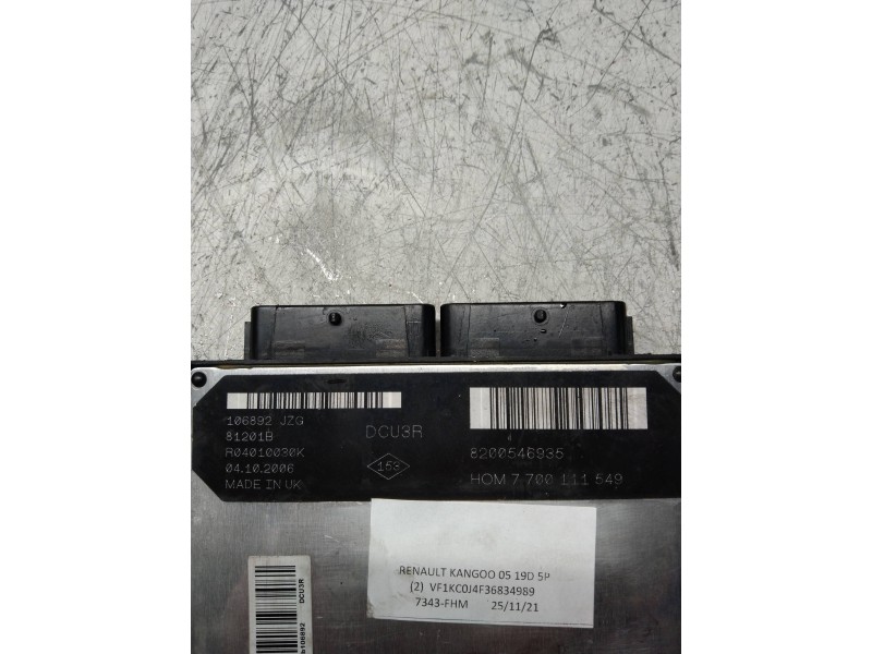 Recambio de centralita motor uce para renault kangoo (f/kc0) authentique referencia OEM IAM R04010030K 8200546935 HOM7700111549 