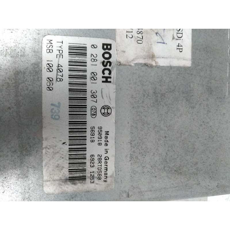 Recambio de centralita motor uce para mg rover serie 600 (rh) 2.0 turbodiesel referencia OEM IAM 0281001307 MSB100060 4078