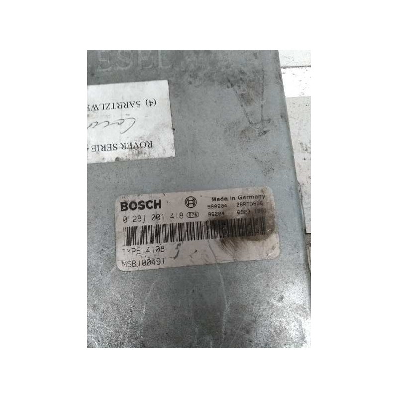Recambio de centralita motor uce para mg rover serie 400 (rt) 2.0 turbodiesel referencia OEM IAM 0281001418 MSB100491 4108