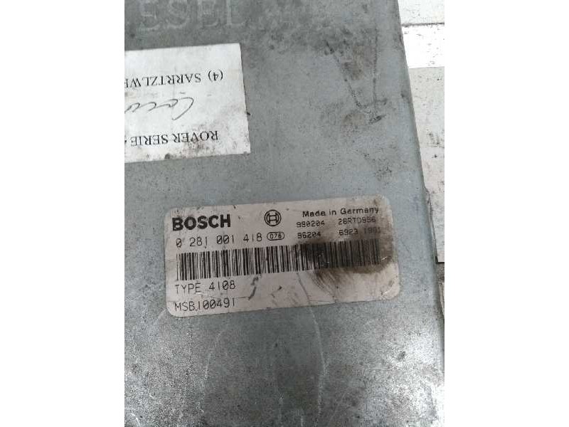 Recambio de centralita motor uce para mg rover serie 400 (rt) 2.0 turbodiesel referencia OEM IAM 0281001418 MSB100491 4108