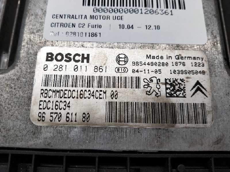 Recambio de centralita motor uce para citroen c2 furio referencia OEM IAM 0281011861 9657061180 EDC16C34