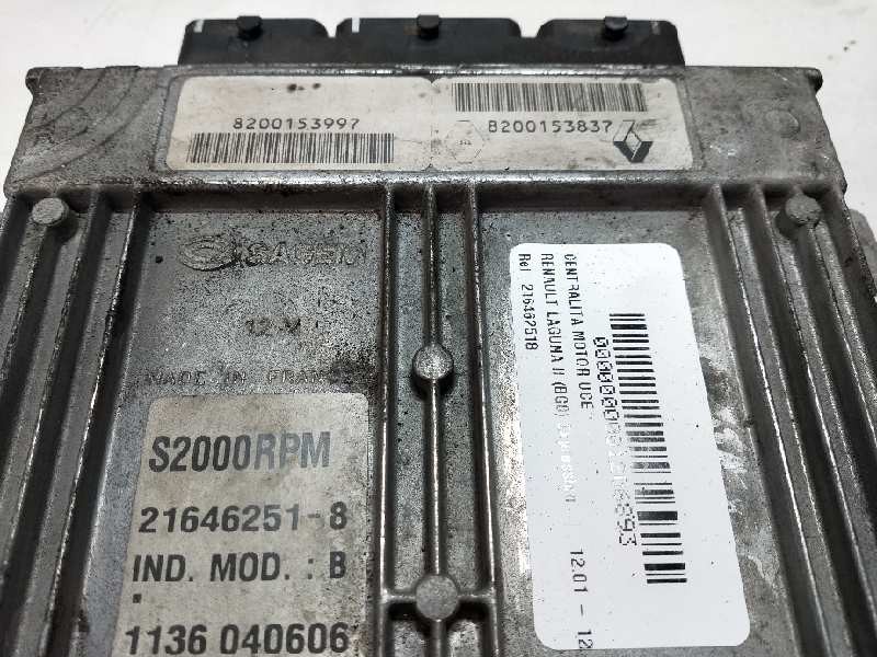 Recambio de centralita motor uce para renault laguna ii (bg0) expression referencia OEM IAM 216462518 8200153997 8200153837