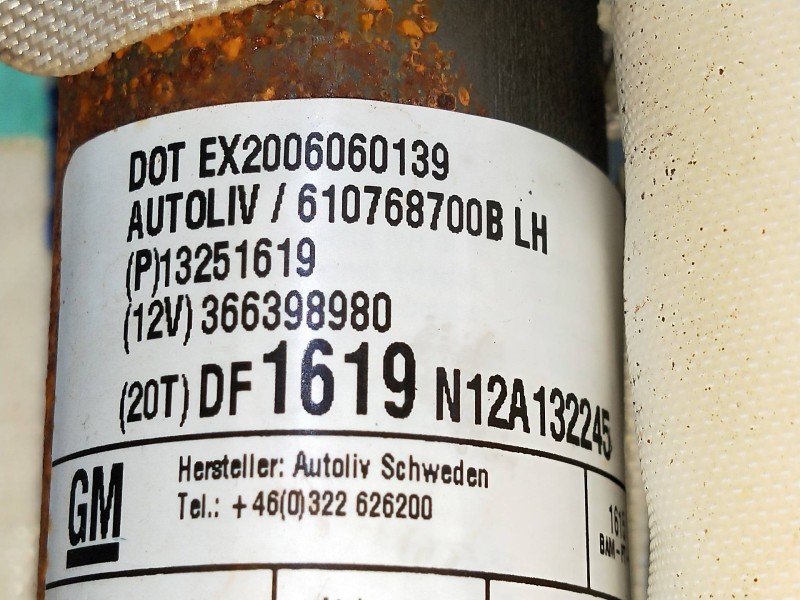 Recambio de airbag cortina delantero izquierdo para opel astra j lim. cosmo referencia OEM IAM 610768700B 39095575 