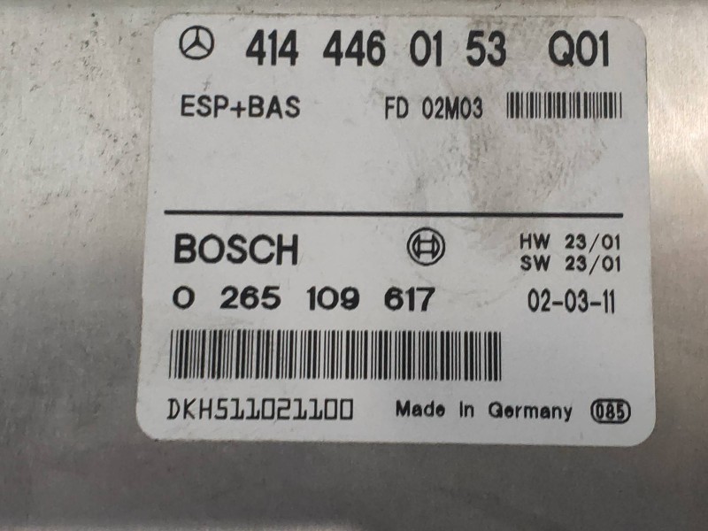 Recambio de centralita abs para mercedes vaneo (w414) furgoneta compacta cdi (414.700) referencia OEM IAM 0265109617 4144460153 