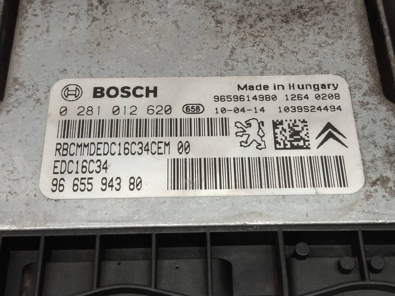 Recambio de centralita motor uce para citroen berlingo 1.6 hdi 75 collection familiar referencia OEM IAM 0281012620 9665594380 E