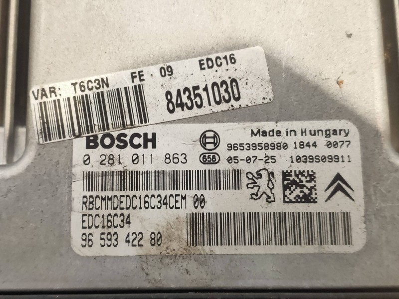 Recambio de centralita motor uce para peugeot 307 break/sw (s2) x-line referencia OEM IAM 0281011863 9659342280 9653958980 BOSCH