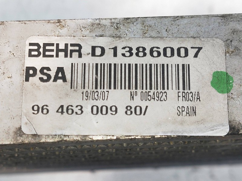 Recambio de intercooler para citroen c6 2.7 v6 hdi fap cat (uhz / dt17ted4) referencia OEM IAM 9646300980 D1386007 