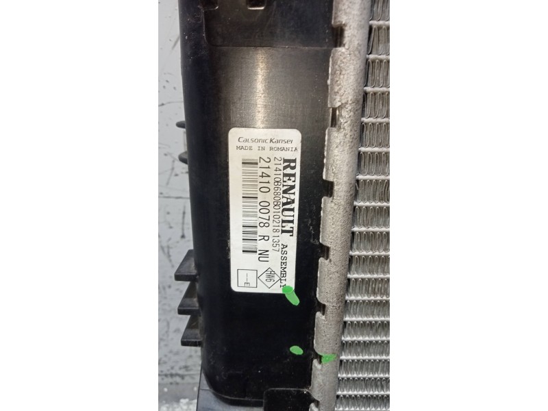 Recambio de radiador agua para dacia sandero stepway referencia OEM IAM 214100078R  