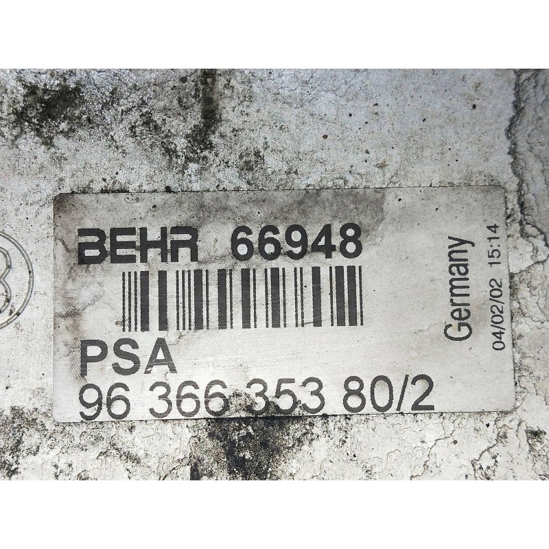 Recambio de intercooler para citroen xsara berlina 2.0 hdi cat (rhy / dw10td) referencia OEM IAM 9636635380 66948 