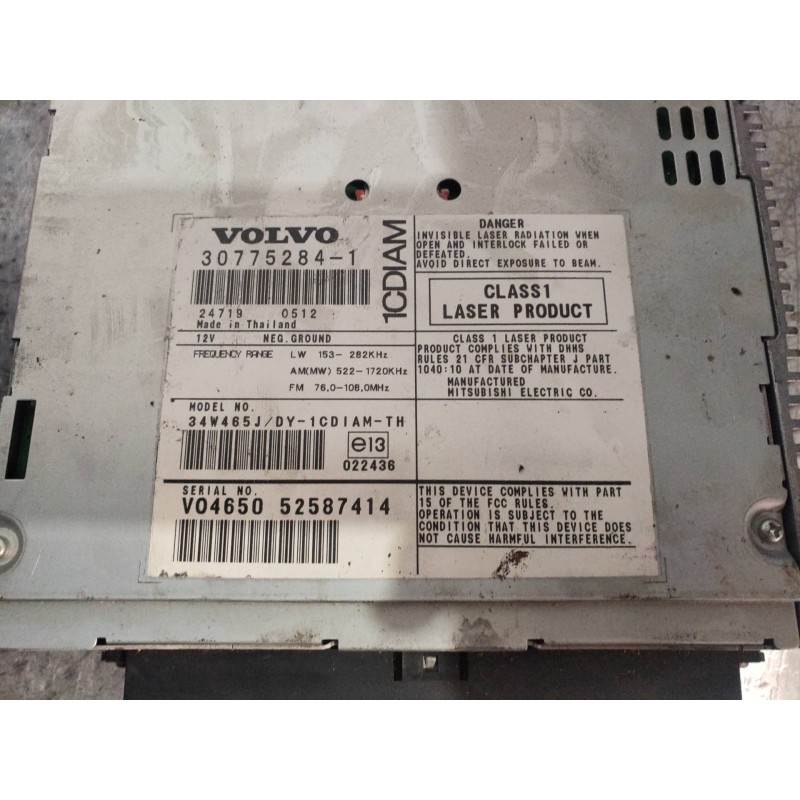 Recambio de sistema audio / radio cd para volvo v50 familiar 1.6 d kinetic referencia OEM IAM 307752841  