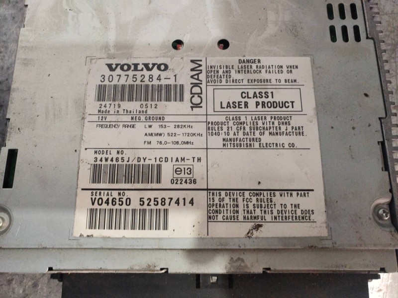 Recambio de sistema audio / radio cd para volvo v50 familiar 1.6 d kinetic referencia OEM IAM 307752841  