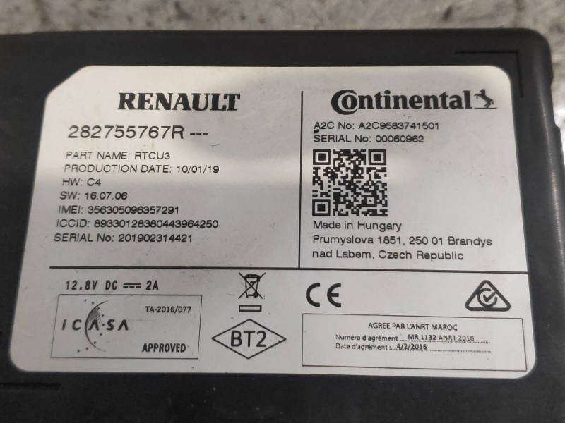Recambio de modulo electronico para renault zoe bose referencia OEM IAM 282755767R A2C9583741501 