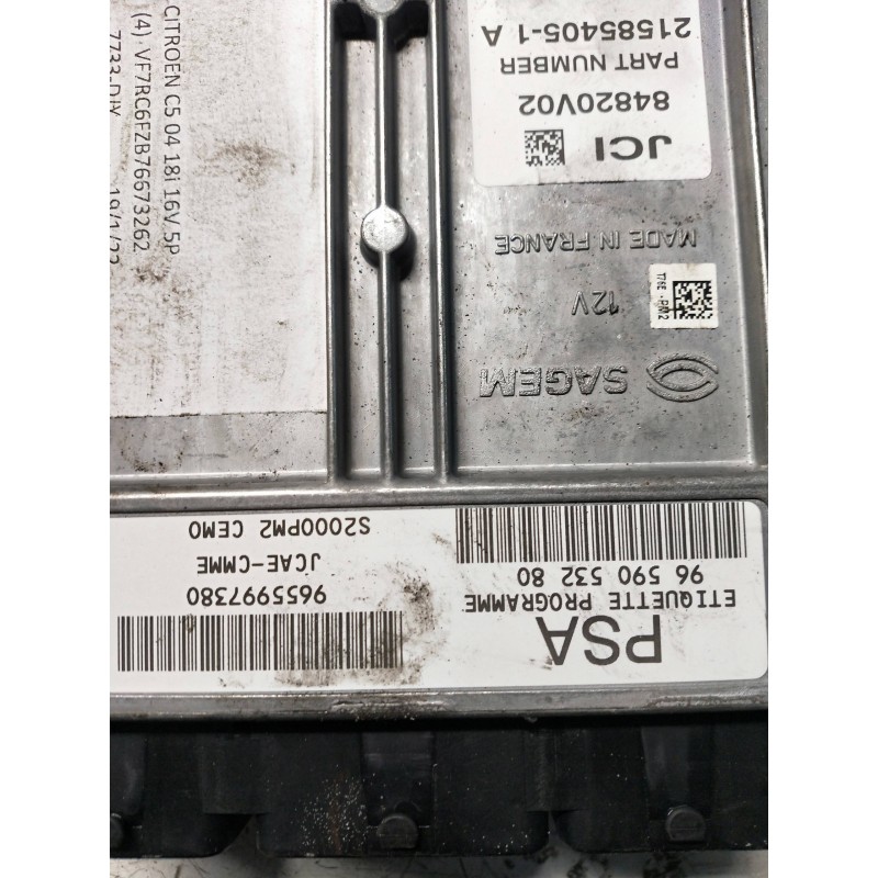 Recambio de centralita motor uce para citroen c5 berlina sx (e) referencia OEM IAM 9655997380 9659053280 215854051A S2000PM2