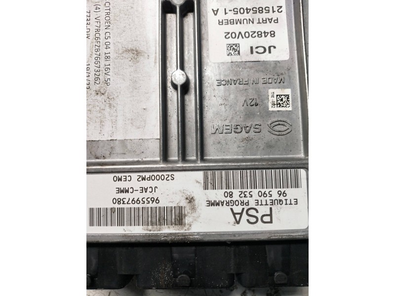 Recambio de centralita motor uce para citroen c5 berlina sx (e) referencia OEM IAM 9655997380 9659053280 215854051A S2000PM2