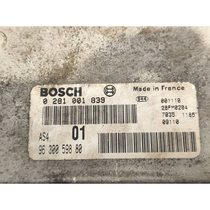 Recambio de centralita motor uce para citroen saxo 1.5 d sx referencia OEM IAM 0281001839 9630059880 01 BOSCH