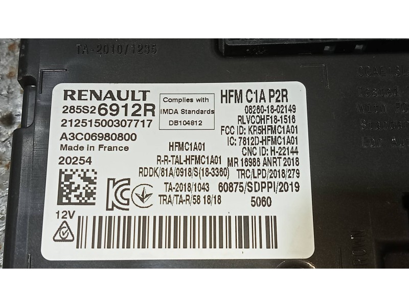 Recambio de modulo electronico para renault megane iv berlina 5p limited + referencia OEM IAM 285S26912R A3C06980800 