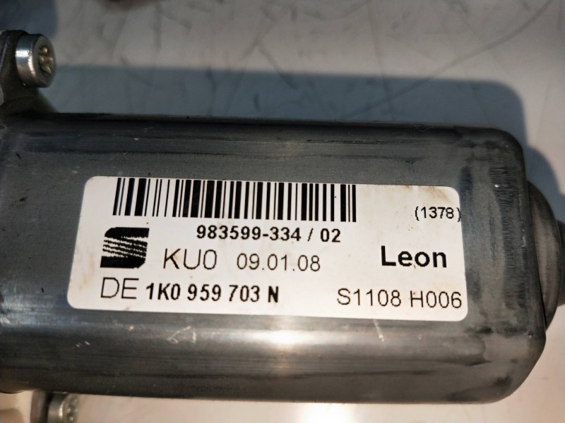 Recambio de elevalunas trasero izquierdo para seat leon (1p1) 2.0 tdi referencia OEM IAM 1K0959703N S1108H006 5P