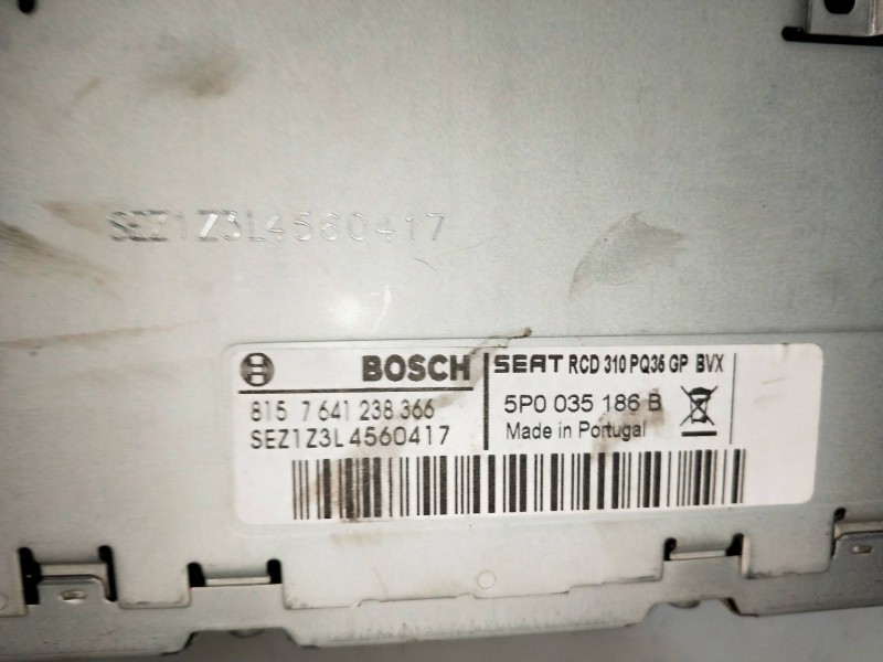 Recambio de sistema audio / radio cd para seat altea xl (5p5) emoción referencia OEM IAM 5P0035186B  
