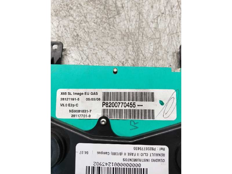 Recambio de cuadro instrumentos para renault clio ii fase ii (b/cb0) campus referencia OEM IAM P8200770455 NS90818317 281211915