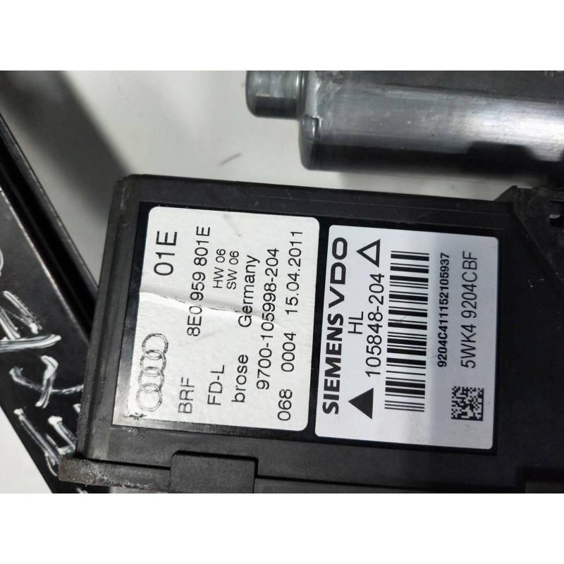 Recambio de elevalunas trasero izquierdo para seat exeo berlina (3r2) 2.0 tdi referencia OEM IAM 105848204 8E0959801E 4P