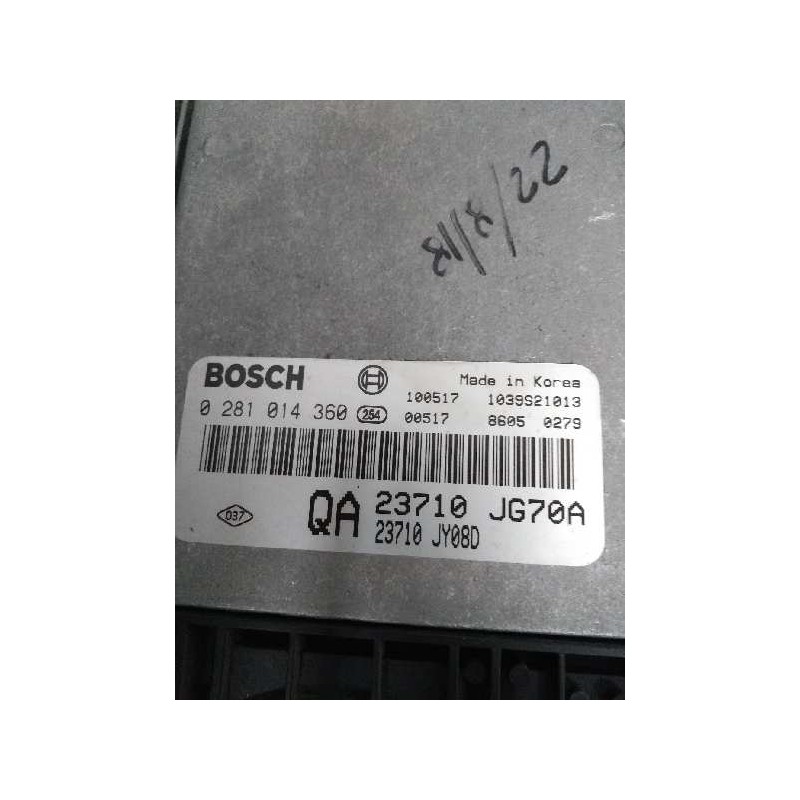 Recambio de centralita motor uce para renault koleos 2.0 dci diesel fap referencia OEM IAM 0281014360 23710JG70A QA 23710JY08D