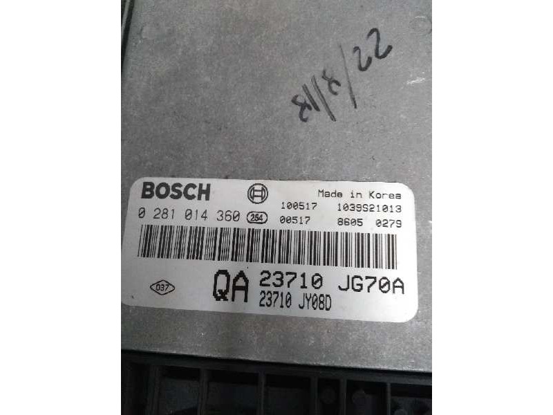 Recambio de centralita motor uce para renault koleos 2.0 dci diesel fap referencia OEM IAM 0281014360 23710JG70A QA 23710JY08D