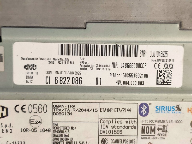 Recambio de sistema navegacion gps para bmw serie 3 lim. (f30) 318d referencia OEM IAM 932212008 6822086 F0201511503 