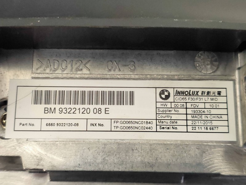 Recambio de sistema navegacion gps para bmw serie 3 lim. (f30) 318d referencia OEM IAM 932212008 6822086 F0201511503 