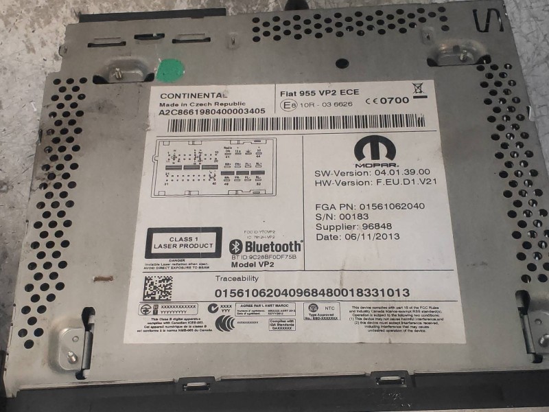 Recambio de sistema audio / radio cd para alfa romeo mito (145) basis (2016) referencia OEM IAM 01561062040 A2C8661980400003405 