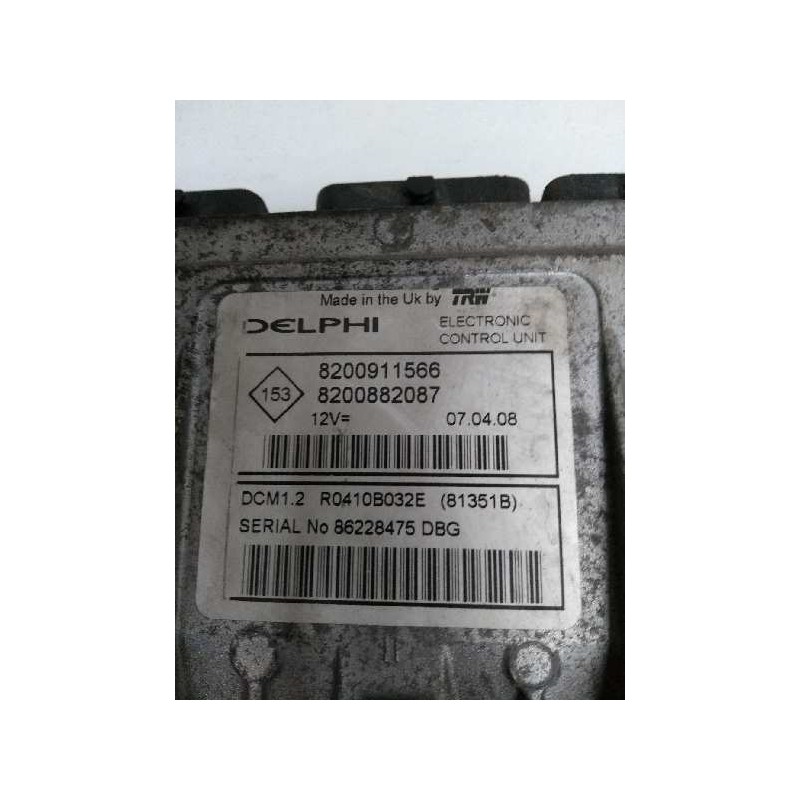 Recambio de centralita motor uce para renault twingo 1.5 dci diesel referencia OEM IAM R0410B032E 8200911566 8200882087 81351B