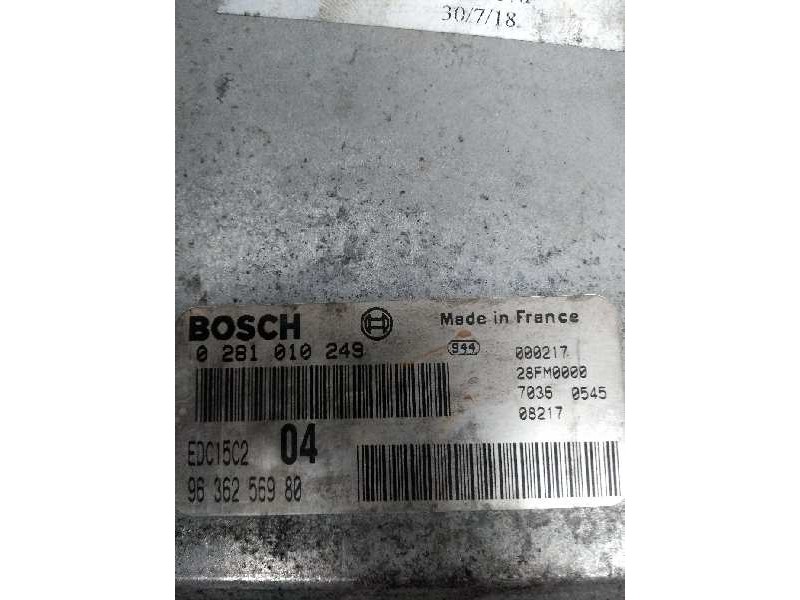 Recambio de centralita motor uce para peugeot 306 break xt referencia OEM IAM 0281010249 9636256980 EDC15C2 04