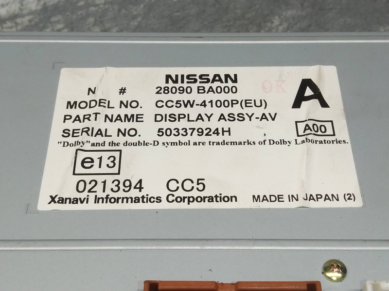 Recambio de sistema navegacion gps para nissan primera berlina (p12) acenta referencia OEM IAM 28395BA000 28090BA000 28185BA010