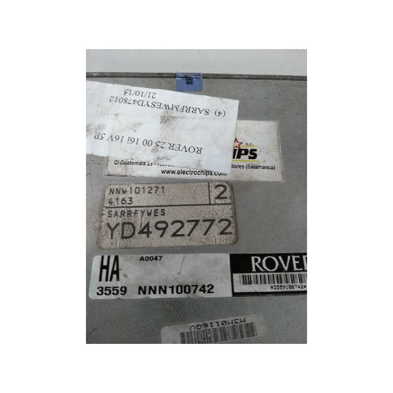 Recambio de centralita motor uce para mg rover serie 25 (rf) 1.6 16v cat referencia OEM IAM NNN100742 A0047 HA 3559