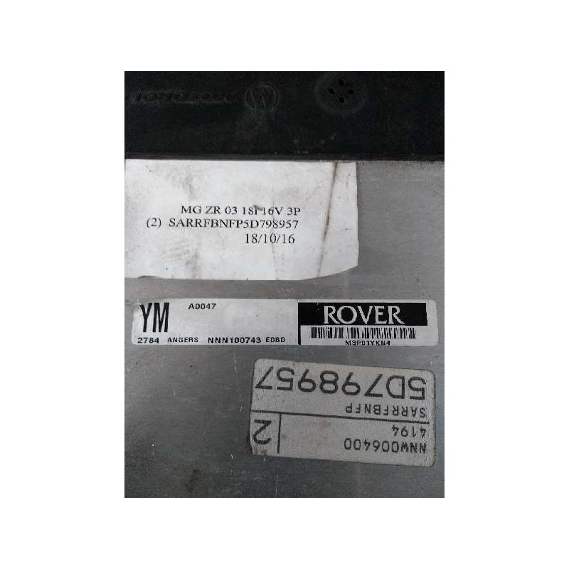 Recambio de centralita motor uce para mg rover mg zr 1.8 cat referencia OEM IAM NNN100743 A0047 YM 2784