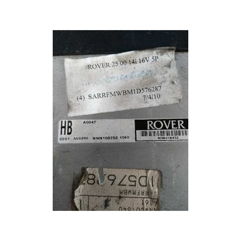 Recambio de centralita motor uce para mg rover serie 25 (rf) 1.4 16v cat referencia OEM IAM NNN100752 A0047 HB 0251