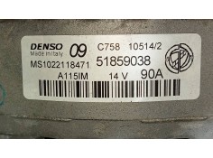 Recambio de alternador para fiat nuova 500 (150) 1.2 cat referencia OEM IAM 51859038 MS1022118471  2