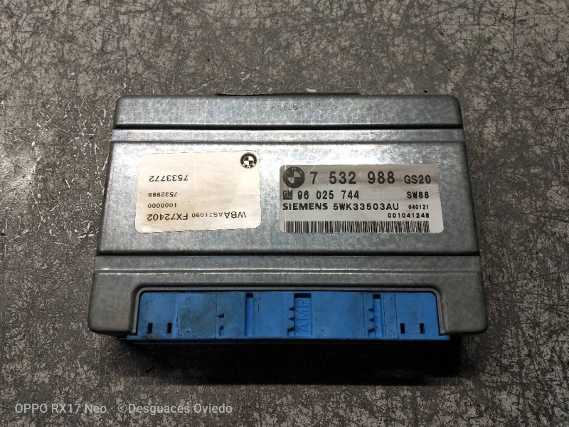 Recambio de centralita cambio automatico para bmw serie 3 berlina (e46) 320d referencia OEM IAM 5WK33503AU 7532988 5WK33503AU