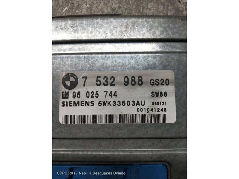 Recambio de centralita cambio automatico para bmw serie 3 berlina (e46) 320d referencia OEM IAM 5WK33503AU 7532988 5WK33503AU