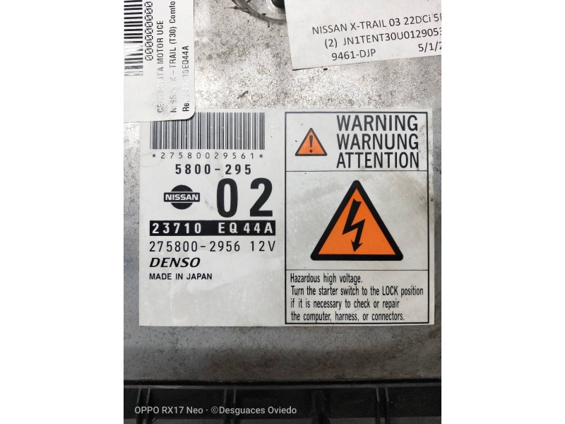 Recambio de centralita motor uce para nissan x-trail (t30) comfort referencia OEM IAM 23710EQ44A 2758002956  Recambio de centralita motor uce para nissan x-trail (t30) comfort referencia OEM IAM 23710EQ44A 2758002956