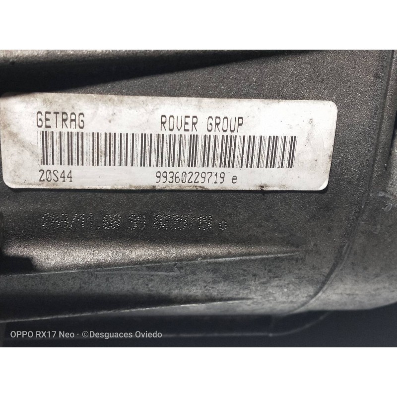 Recambio de caja cambios para mg rover serie 75 (rj) 2.0 v6 24v cat referencia OEM IAM 20S44 99360229719E 