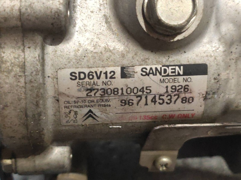 Recambio de compresor aire acondicionado para peugeot 206+ básico referencia OEM IAM SD6V121926 9671453780 