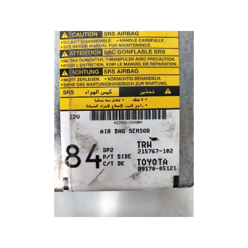 Recambio de centralita airbag para toyota avensis berlina (t25) 2.2 d-4d executive berlina (5-ptas.) referencia OEM IAM 21576710