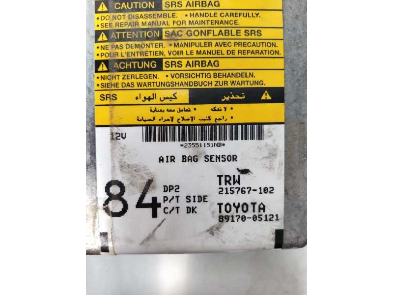 Recambio de centralita airbag para toyota avensis berlina (t25) 2.2 d-4d executive berlina (5-ptas.) referencia OEM IAM 21576710