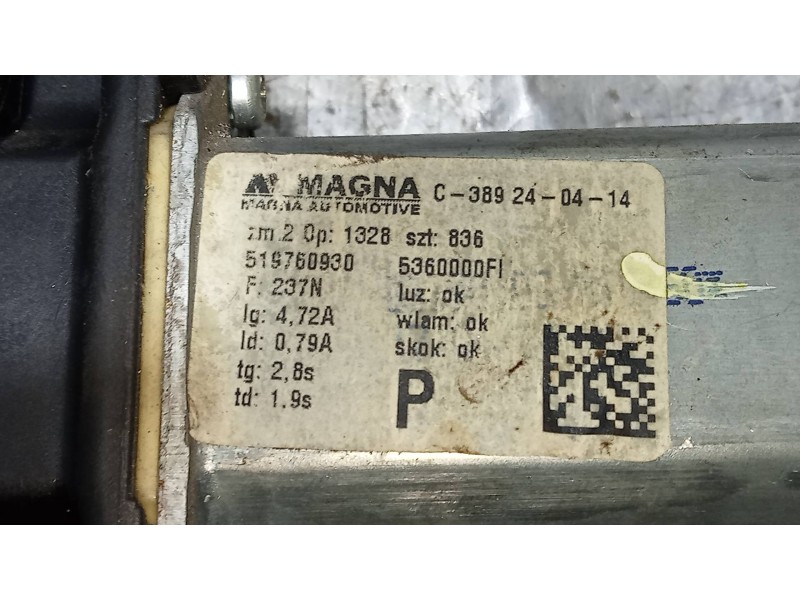 Recambio de elevalunas delantero derecho para fiat nuova 500 (150) 1.2 cat referencia OEM IAM 519760930  3P