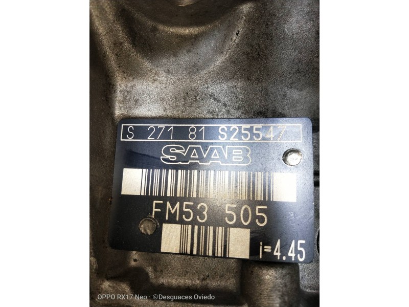 Recambio de caja cambios para saab 9-3 berlina 2.0 cat referencia OEM IAM FM53505 S27181 S25547