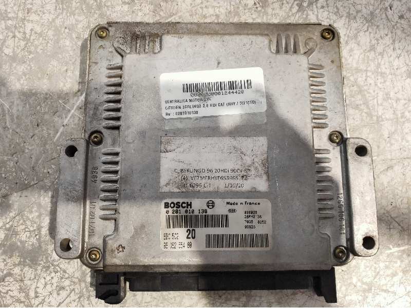 Recambio de centralita motor uce para citroen berlingo 2.0 hdi cat (rhy / dw10td) referencia OEM IAM 0281010138 9636255480 EDC15