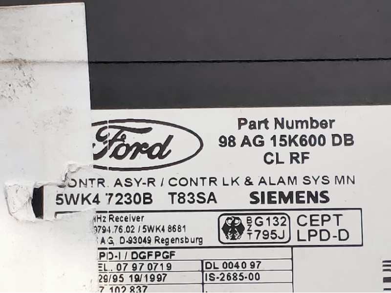 Recambio de modulo electronico para ford focus berlina (cak) ambiente referencia OEM IAM 5WK47230B 98AG15K600DB 