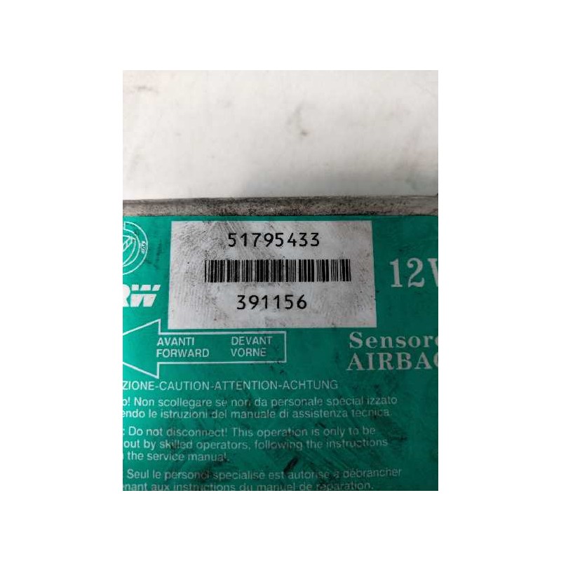 Recambio de centralita airbag para fiat grande punto (199) 1.3 multijet sport (01.2007) referencia OEM IAM 51795433 391156 