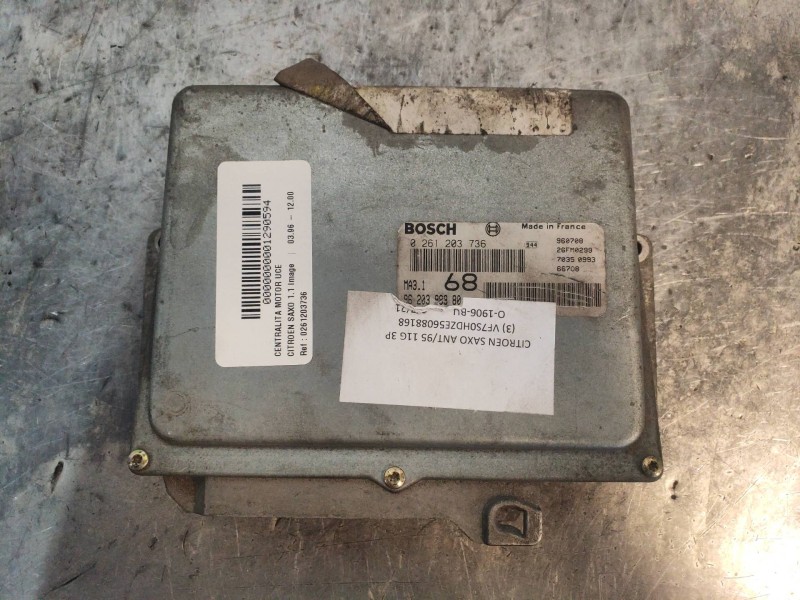Recambio de centralita motor uce para citroen saxo 1.1 image referencia OEM IAM 0261203736 9620398980 