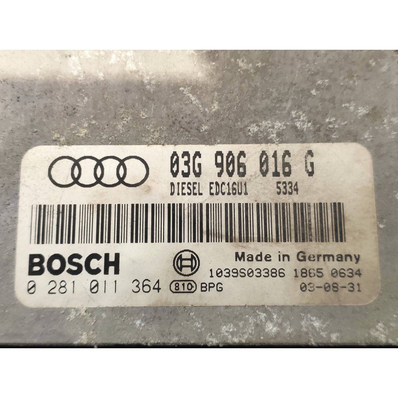 Recambio de centralita motor uce para audi a3 (8p) 2.0 tdi ambiente referencia OEM IAM 0281011364 03G906016G BOSCH